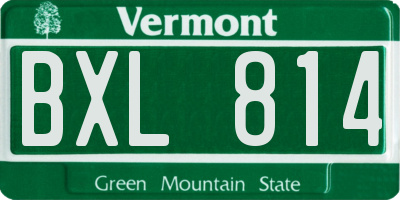 VT license plate BXL814