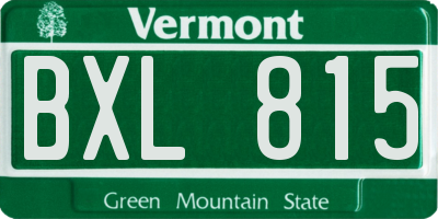 VT license plate BXL815