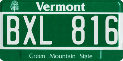 VT license plate BXL816