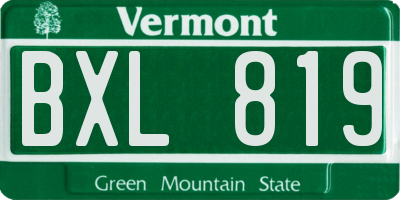 VT license plate BXL819