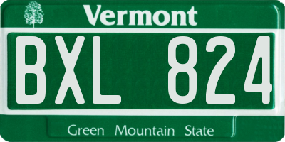 VT license plate BXL824