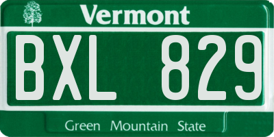 VT license plate BXL829