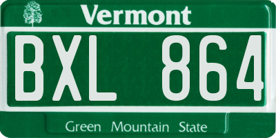 VT license plate BXL864