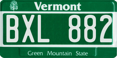 VT license plate BXL882