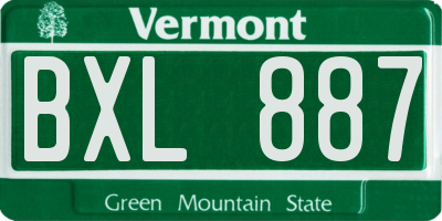 VT license plate BXL887