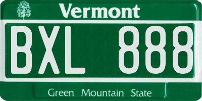 VT license plate BXL888