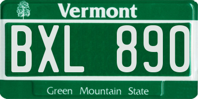 VT license plate BXL890