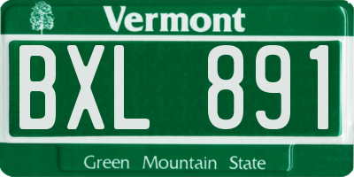 VT license plate BXL891