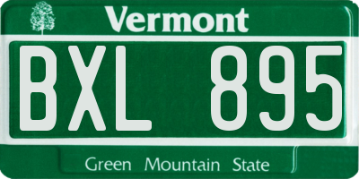 VT license plate BXL895