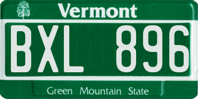 VT license plate BXL896