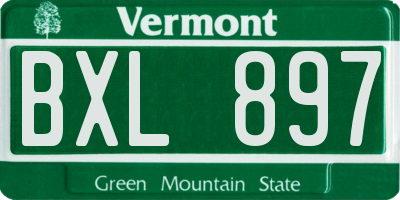 VT license plate BXL897