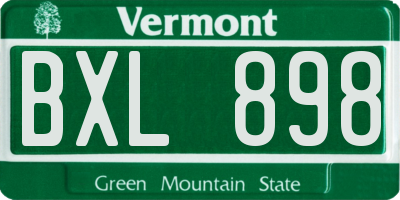 VT license plate BXL898