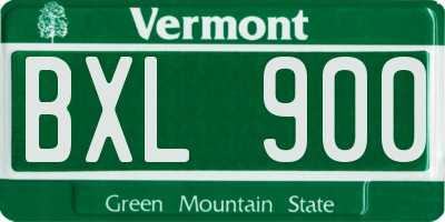 VT license plate BXL900
