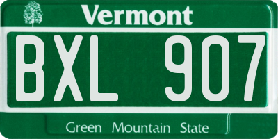 VT license plate BXL907