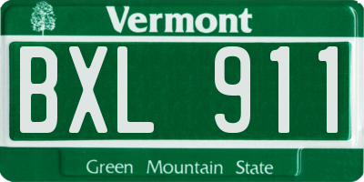 VT license plate BXL911