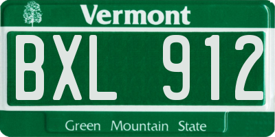 VT license plate BXL912