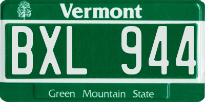 VT license plate BXL944