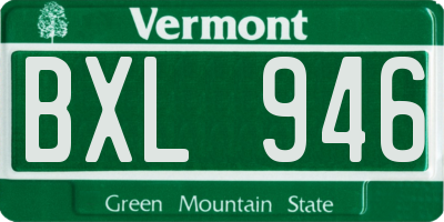 VT license plate BXL946