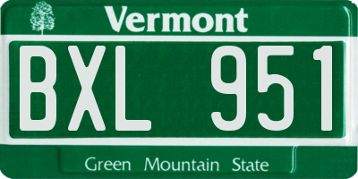 VT license plate BXL951