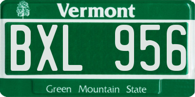 VT license plate BXL956