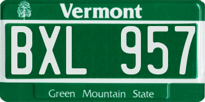 VT license plate BXL957