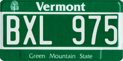 VT license plate BXL975