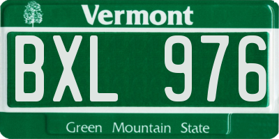VT license plate BXL976