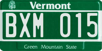 VT license plate BXM015