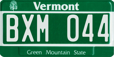 VT license plate BXM044