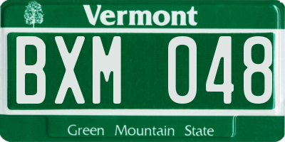 VT license plate BXM048