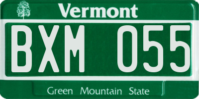VT license plate BXM055
