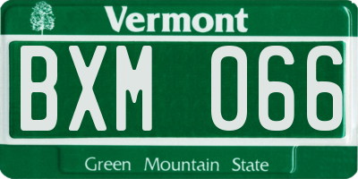 VT license plate BXM066