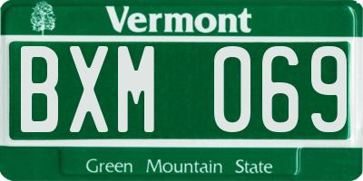 VT license plate BXM069