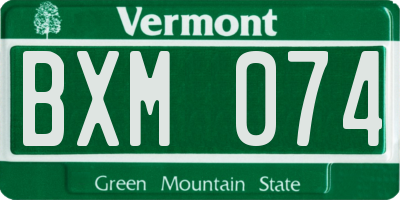 VT license plate BXM074