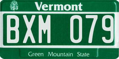 VT license plate BXM079