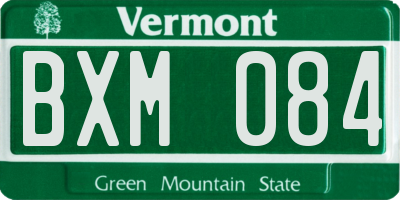 VT license plate BXM084