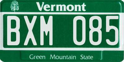 VT license plate BXM085