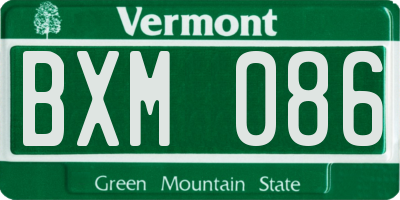 VT license plate BXM086