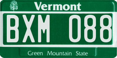 VT license plate BXM088