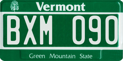 VT license plate BXM090