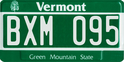 VT license plate BXM095