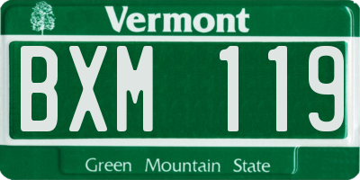 VT license plate BXM119
