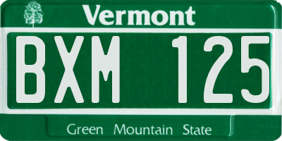 VT license plate BXM125