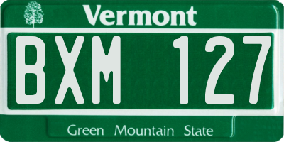 VT license plate BXM127