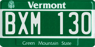 VT license plate BXM130