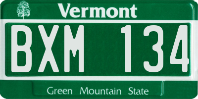 VT license plate BXM134