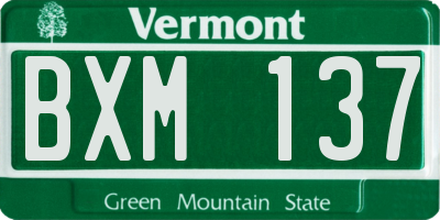 VT license plate BXM137