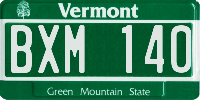 VT license plate BXM140