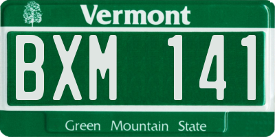 VT license plate BXM141