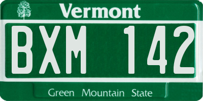 VT license plate BXM142